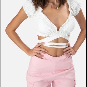 White crop top